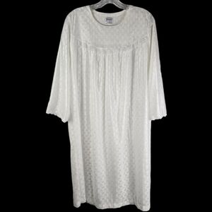 Vintage Carole  White Adaptive Hospital Night Gown MuMu Womens Size Medium